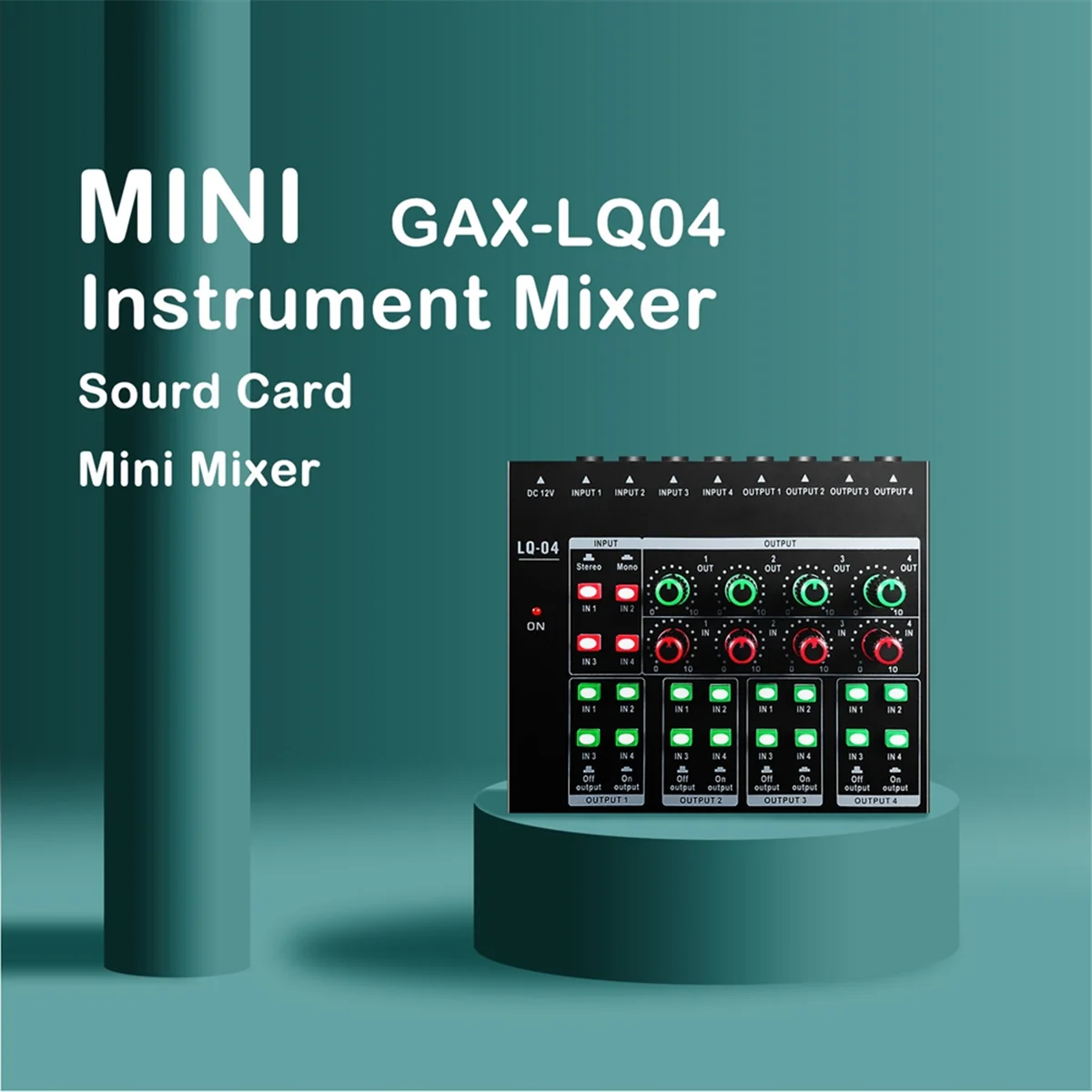 AT42 -LQ04 Mini Crossover de Áudio Pequeno Mixer Multicanal Amplificador de Fone de Ouvido Plugue UE