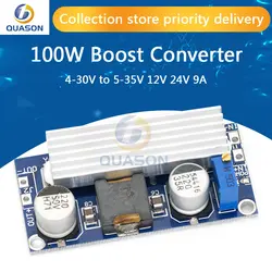 100W DC-DC Boost Step Up Converter 4-30V to 5-35V 12V 24V 9A Power Supply Module Integrated Circuits