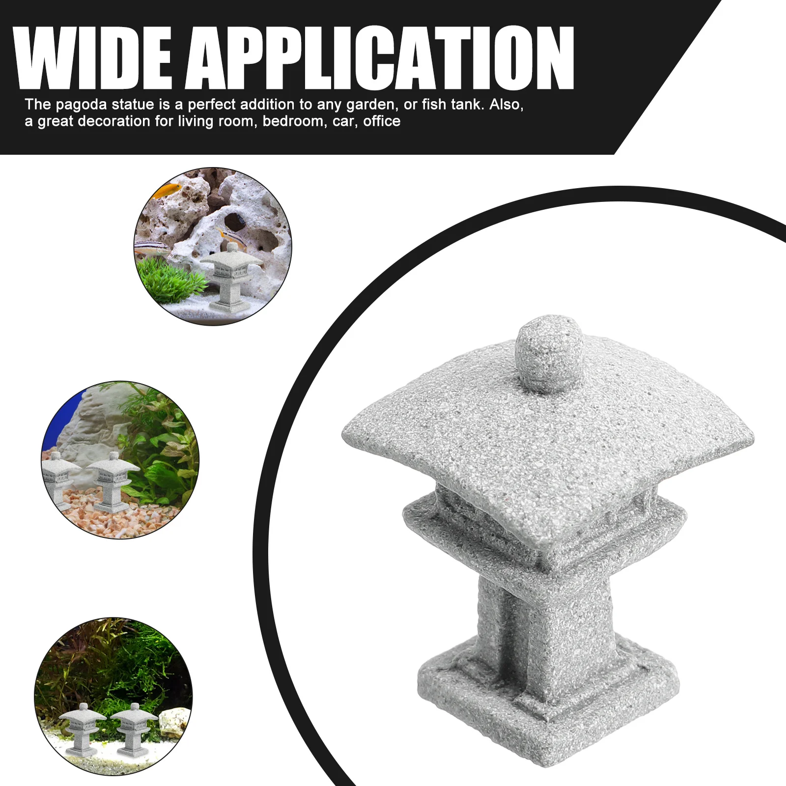 

2Pcs Miniature Pagoda Statue Sandstone Decor Garden Office Bedroom Tiny Pavilion Ornament Micro Landscape Mini Garden Decoration