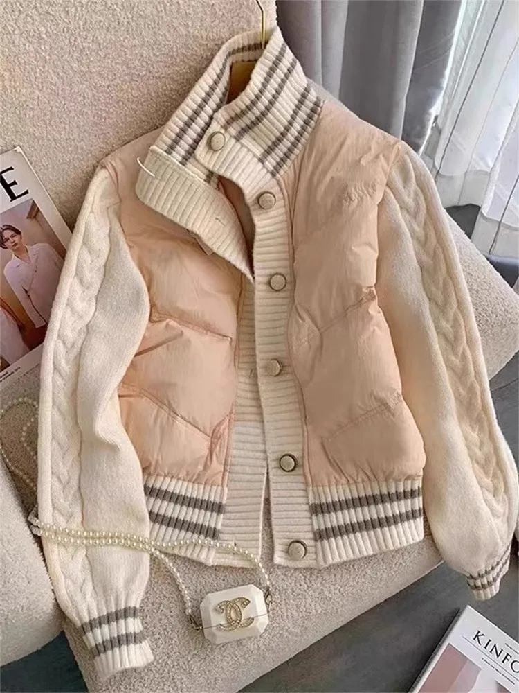 

Сводная розовая хлопковая куртка на одной пуговице, весенне-осенняя повседневная женская милая бейсбольная майка контрастного цвета, корейская версия