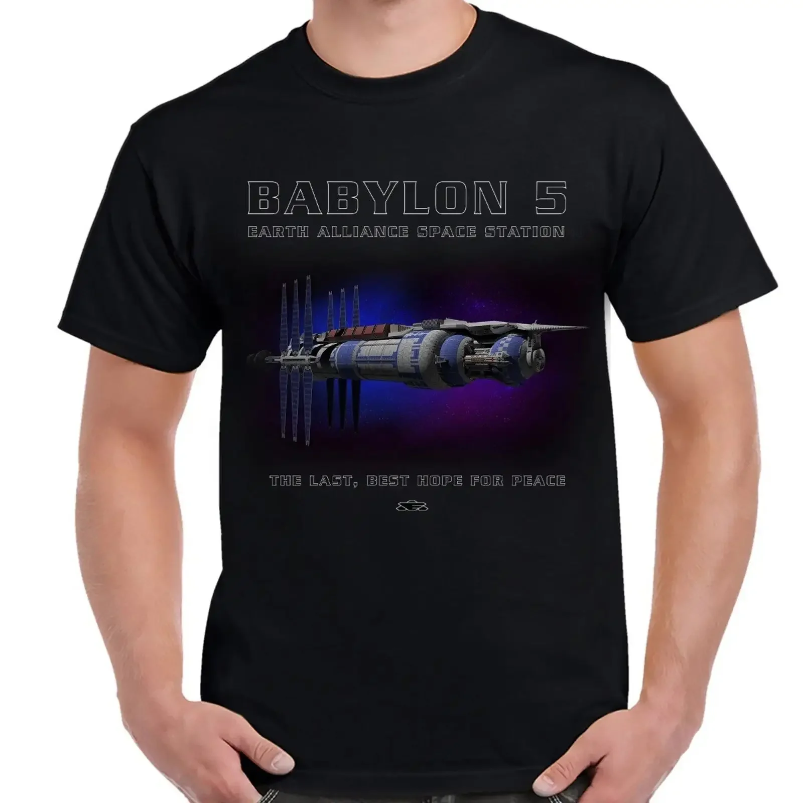 Camiseta Babylon 5 Space Station para adultos, estilo vintage, lavada, versátil, ropa de diseñador, moda unisex, top para uso diario, transpirable