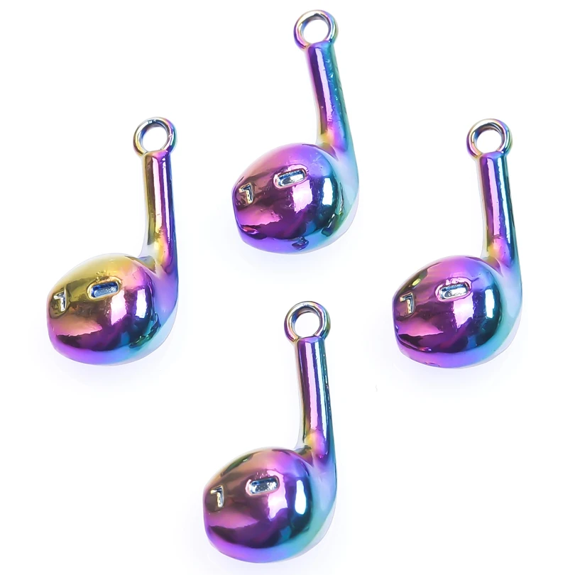 15pcs/Lot  Rainbow Color Earphone Music Wireless Left And Right Ear Charms Alloy Pendant For Jewelry Handmade DIY Accessories