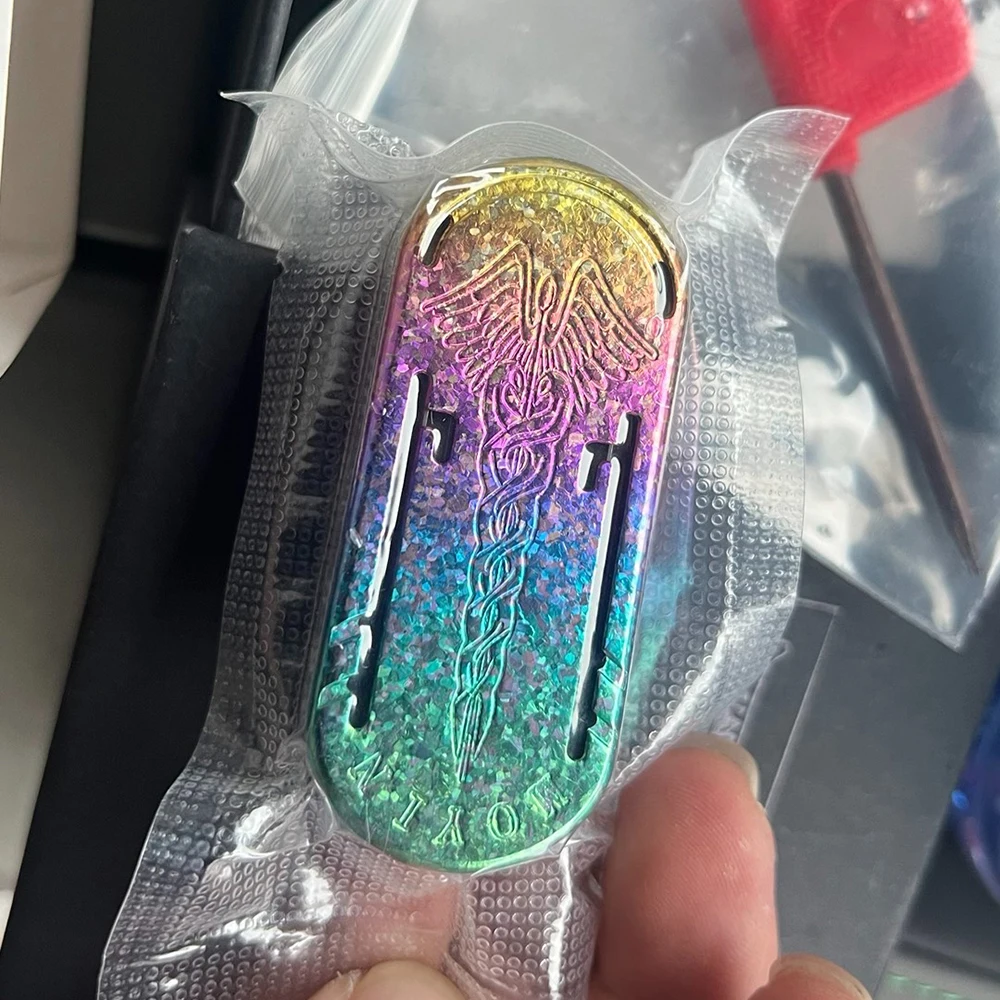 ZDEDCメイク音叉フィジェットスライダー チタン合金プッシュスライダー