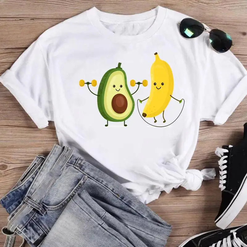 Women Print Bee Funny Clothing Cute Fashion Summer O-neck T-shirts Shirt Female Graphic T Top Short Sleeve Cartoon Tee T-Shirt