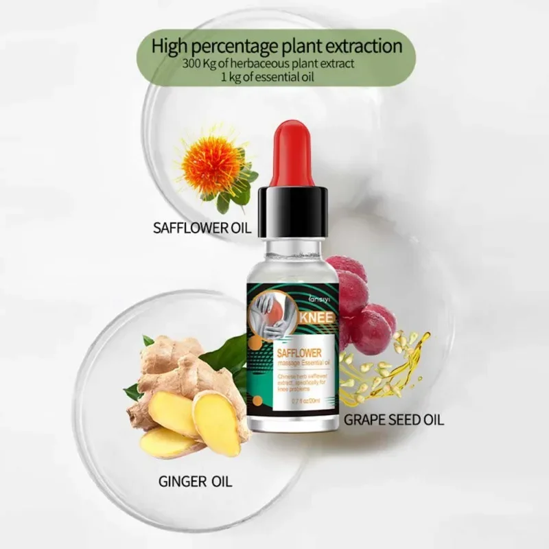 20ml Knee Back Pain Reliever Herbal Ginger Safflower Massage Oil Joint Pain Treatment