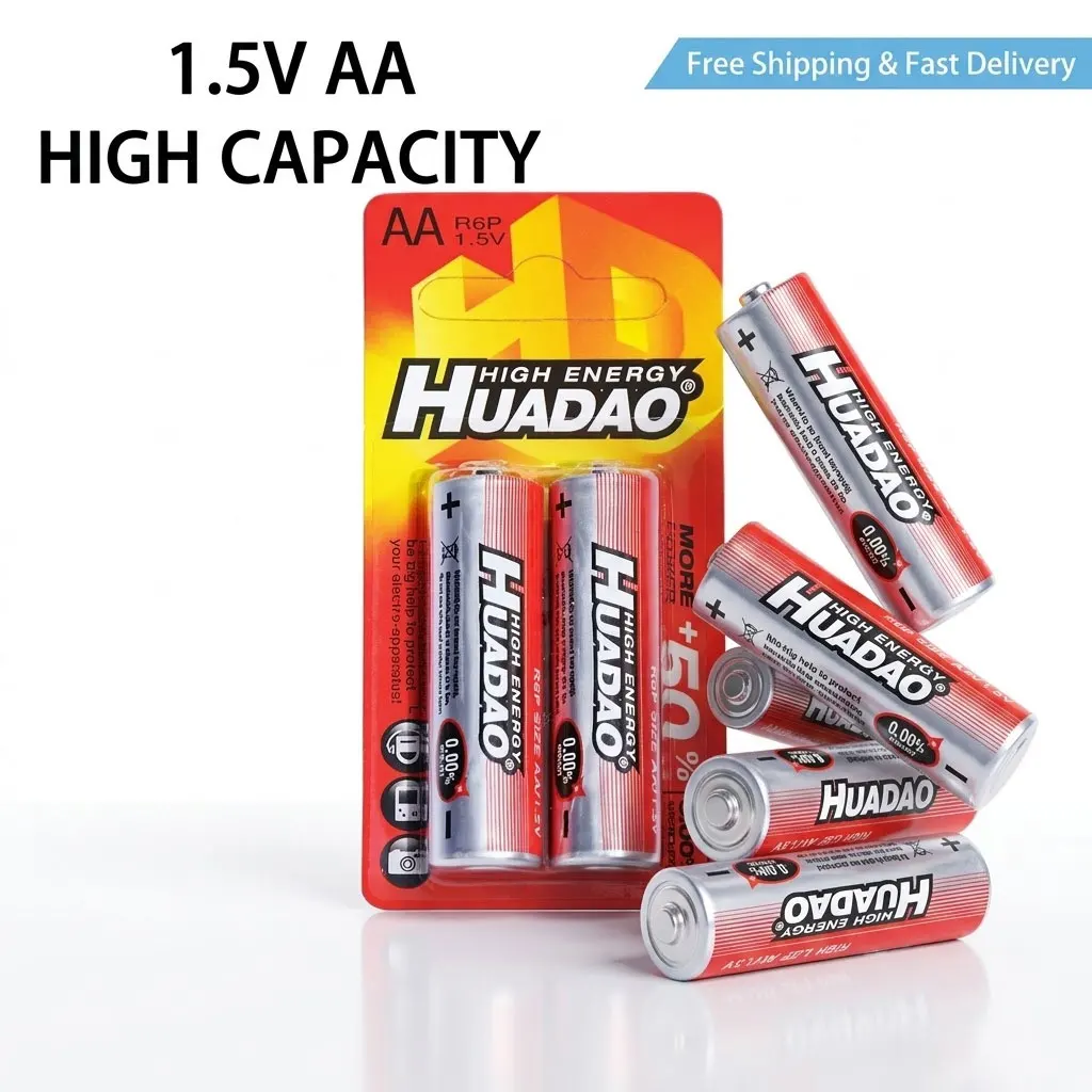 

Zinc Carbon Battery 1.5V AA R6P Disposable Dry Cell For Toys Mouse Calculator Remote Control סוללות פחמן AA