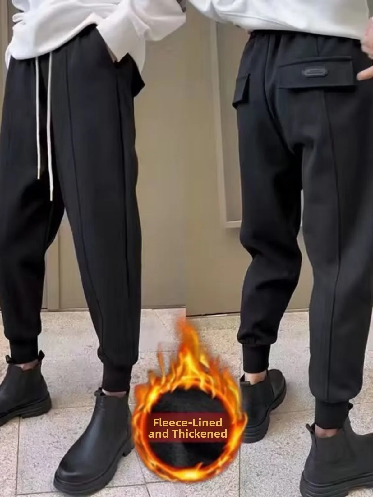 

Мужские облегающие повседневные спортивные штаны на подкладке Fce, длинные брюки Harlan Spor Chic Bla, удобные дышащие брюки со средней талией