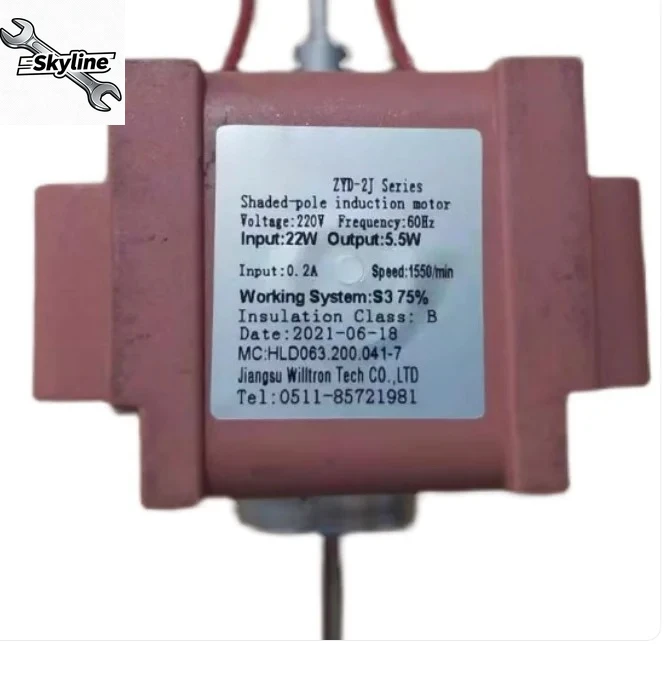ZYD-2J Refrigeration Fan Motor, 220V 22W Input 5W Output 1550RPM Shaded-Pole Induction