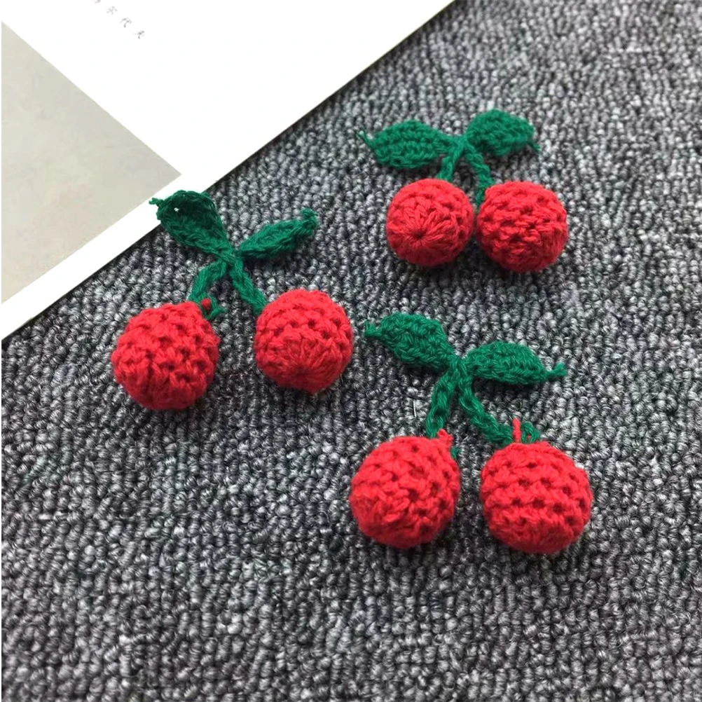 

10pcs Accessories Resin Cherry DIY Decor for Girls Women Eardrop Props Green Leaves Earrings Jewelry Craft Kits