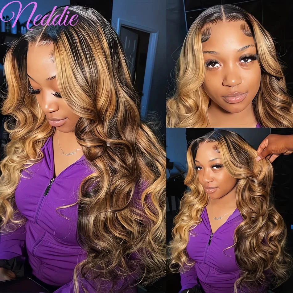 

Lace Frontal Wig 13x6 HD 100% Highlight Body Wave 30 40 Inch Human Hair Brazilian Colored Wigs For Women Choice Wavy Cheap Wig