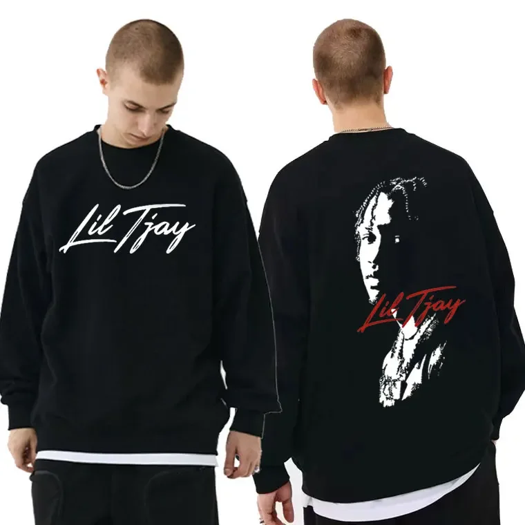 

Rapper Lil Tjay Hip Hop Double Sided Print Sweatshirt Man Vintage Pullovers Men's Sweatshirts Men Women Fashion Loose Pullover