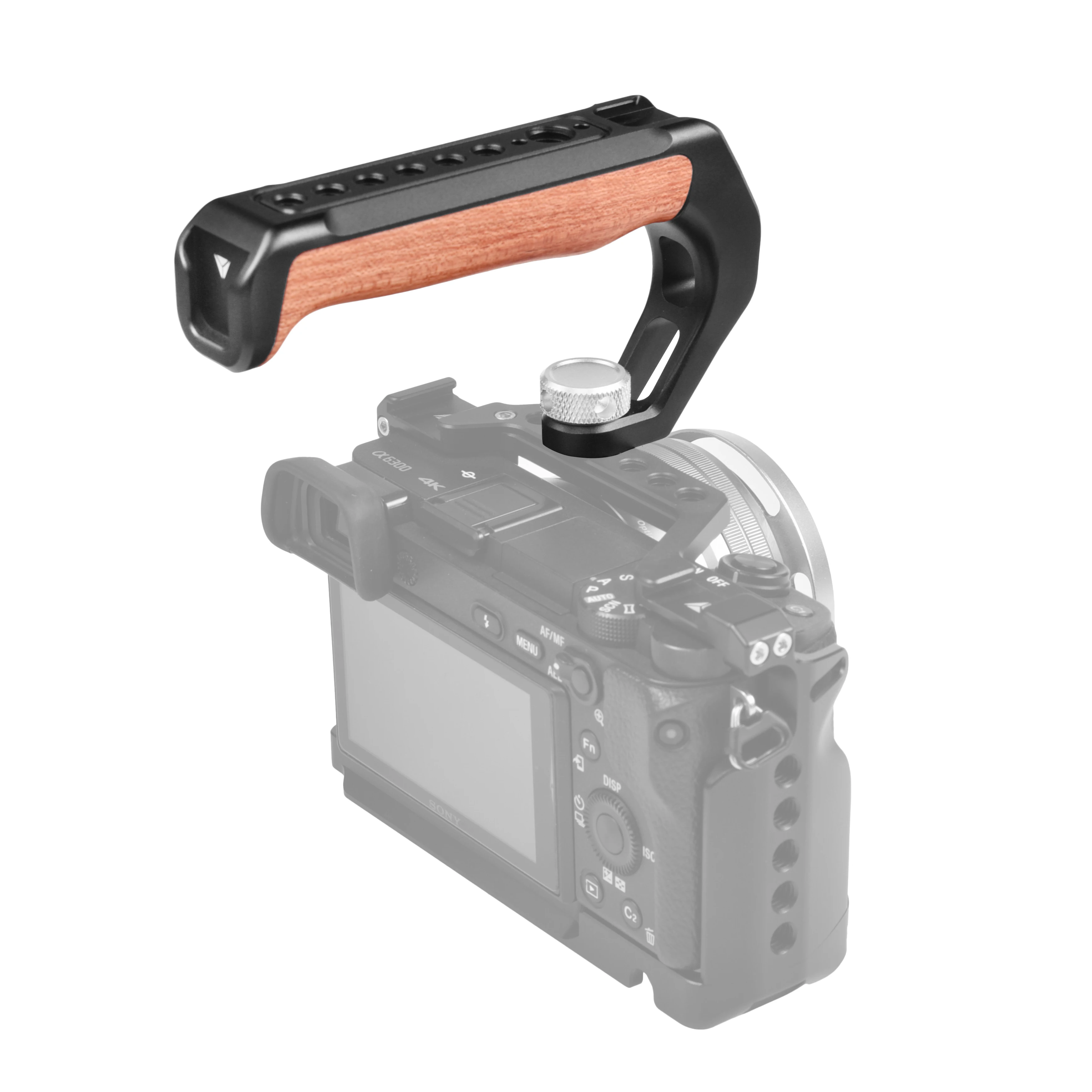 

Camera Top Handle Handgrip with 3/8 Arri Locating Hole Cold Shoe Mount for Monitor Mic for Nikon Canon Sony DSLR Camera Cage Rig