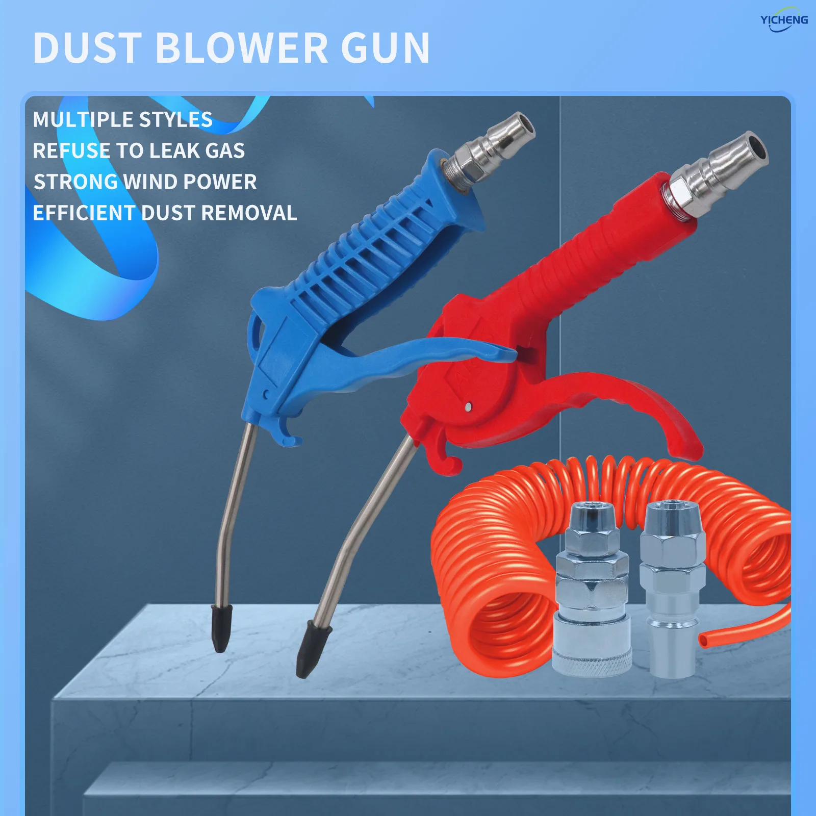 PNEUMATIC Industrial Air Blow Gun with,Pneumatic Air Compressor Accessory Tool Dust Cleaning and Blower Gun （1 set）