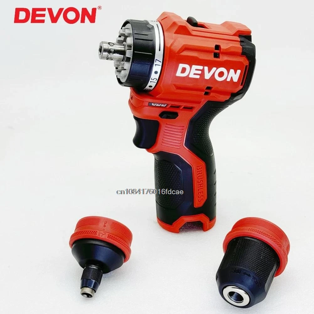 Devon 5208M Аккумуляторная электрическая дрель с двойным патроном, бесщеточный двигатель, 50 Нм, 1700 об/мин, двойной регулируемый крутящий момент