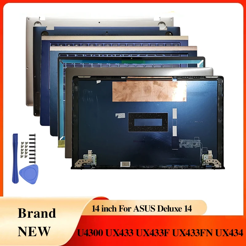 

НОВАЯ задняя крышка ЖК-дисплея для ноутбука/передняя панель/петли/подставка для рук/нижний чехол для без сенсорного экрана ASUS Deluxe14 U4300 UX433 UX433F UX433FN UX434