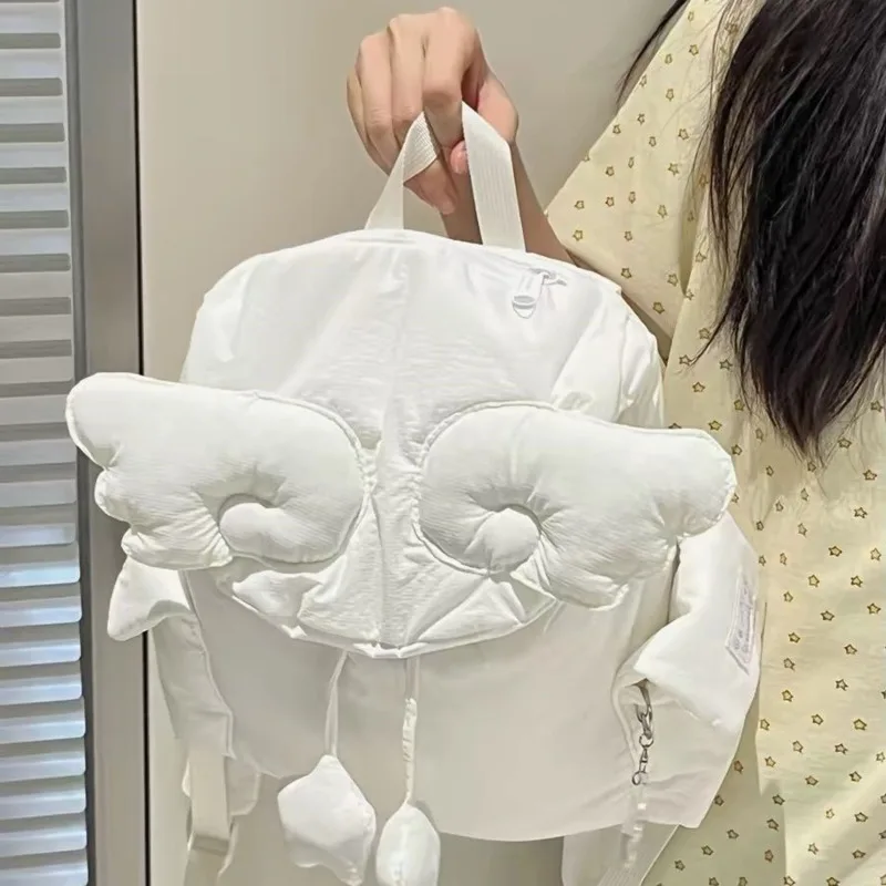 Angel Wing Backpack Bag Portable Lightweight Cute School Student Girls Shoulder Kawaii Travel Daypack Fashion Casual Teen Gift