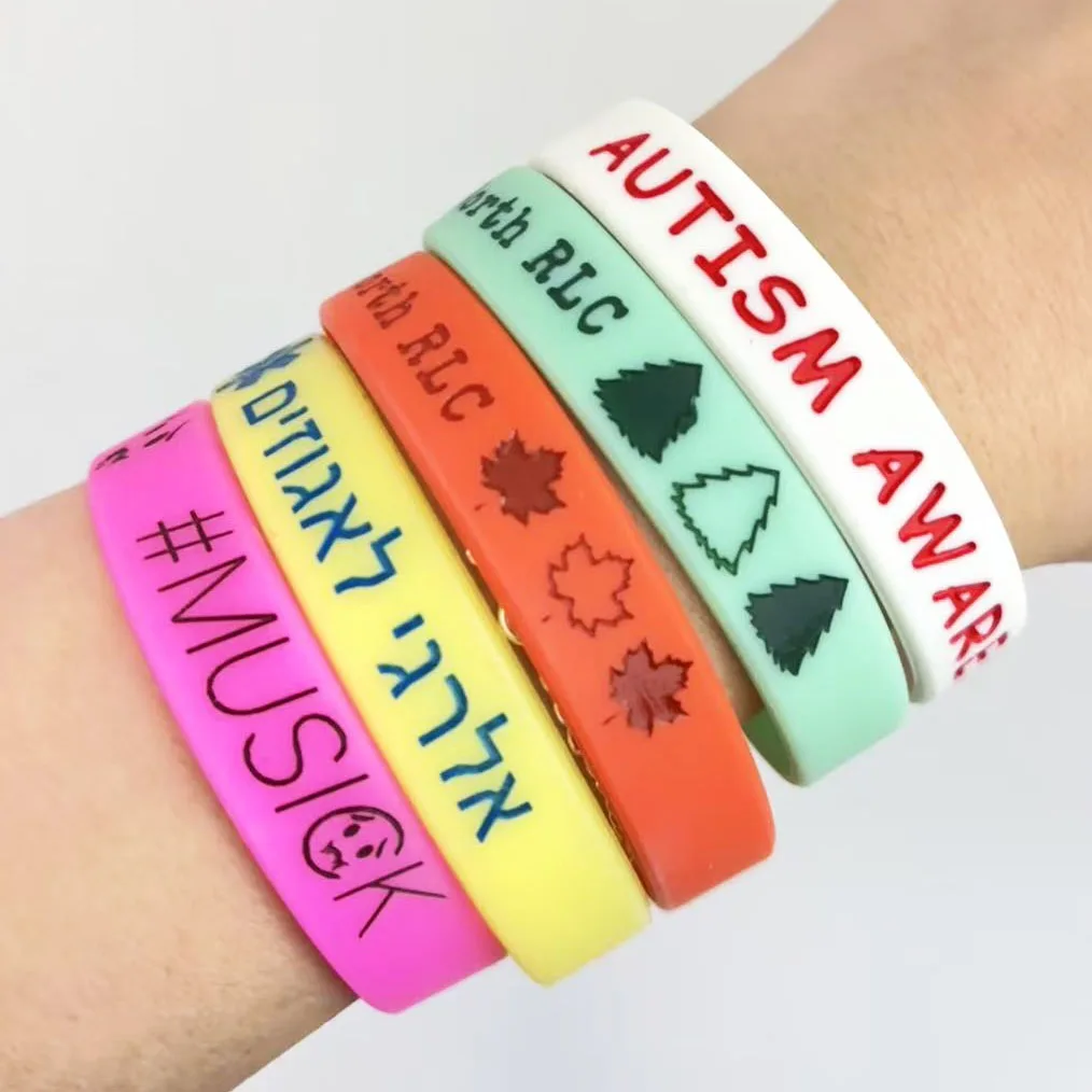 100pcs/50pcS Customized Silicone Bracelets Laser Technology Fashion Custom Personalized No fading Wristbands For Party Events