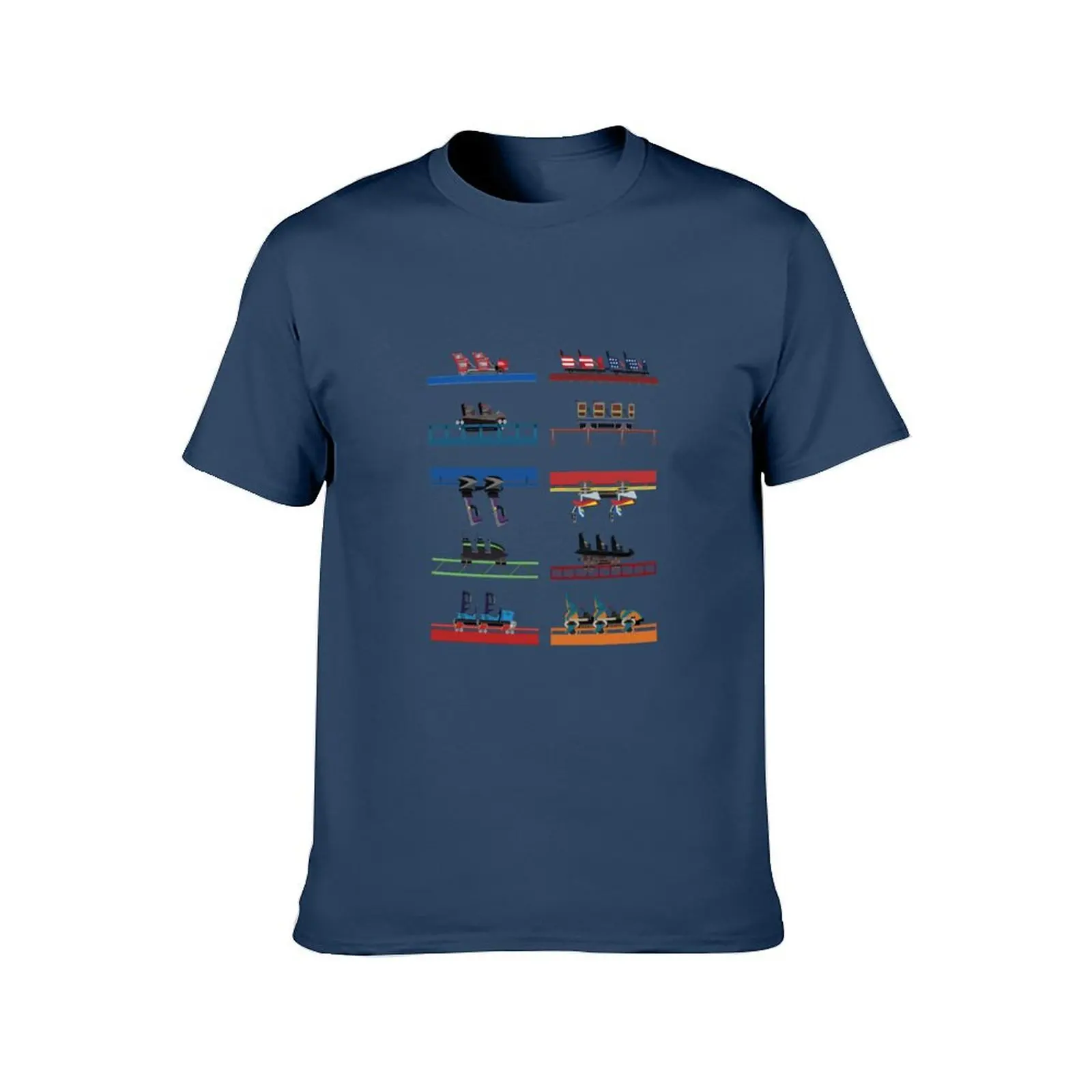 Six Flags Over Georgia Coaster Cars Design T-Shirt t shirts for man cotton t shirt for man mens graphic t shirts T-Shirt
