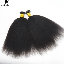 Ktips-extensiones de cabello humano brasileño Remy para mujeres negras, mechones de cabello humano liso y rizado, Punta K