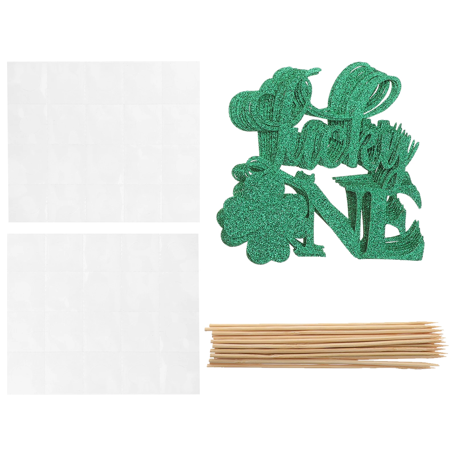 

10pcs Cake Insert Decors Bamboo Paper Patricks Day Cupcake Toppers Decorative Picks Food Grade Safe Hygienic Premium