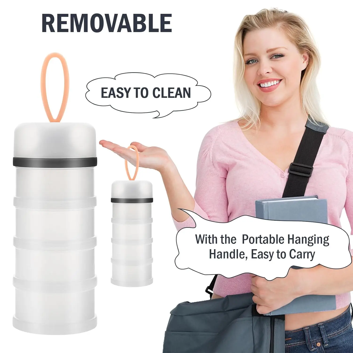 

Четырехслойная коробка для хранения продуктов питания, портативная разделительная коробка — удобная для путешествий, отдельные отделения для детской смеси