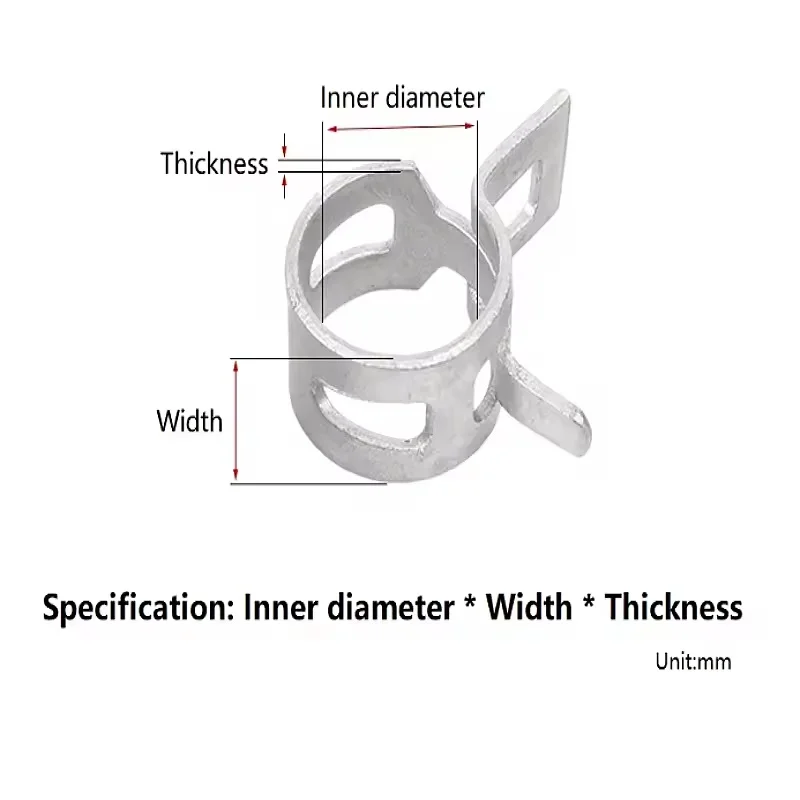 6 ~ 36mm Dacromet / Carbon Steel Hose Clamps Fuel Hose Line Water Pipe Clamp Hoops Air Tube Fastener Spring Clips