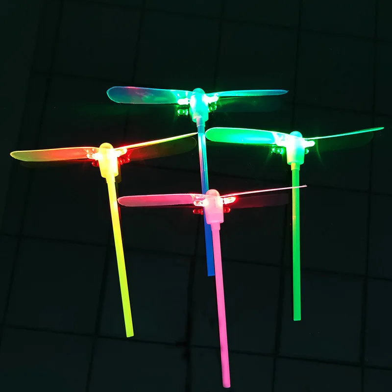 6 Pcs HOT SALE Children's Colorful Light-emitting Plastic Bamboo Dragonfly Toys Creative Parent-child Outdoor Sports Toys