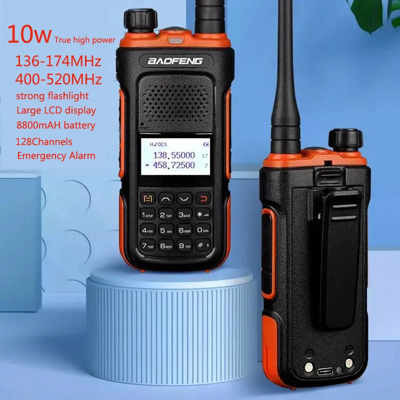 2023 baofeng pofung BF-UV10 10W true high power long range UV dual-stage handheld walkie-talkie 100miles  cb radio station