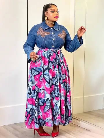 soft denim dress midi Mint Velvet Women's Crochet Trim - Blue Color:Slate Black Plus Size Linen Feminine and flattering Blue Fit and Flare