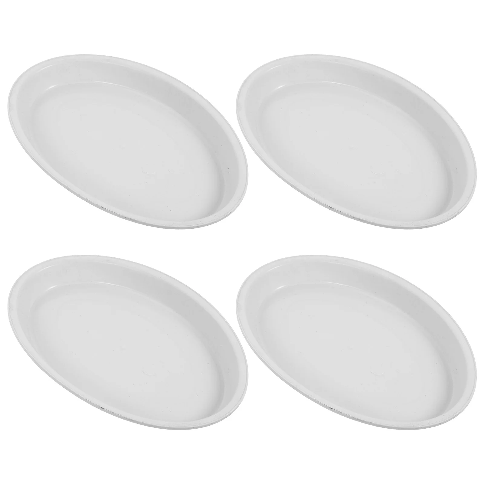 

4pcs Oval Plant Trays Heavy Duty Plastic Water Catching Indoor Outdoor Gardening Drip Trays For Potted Plants Flower Pot Bottom