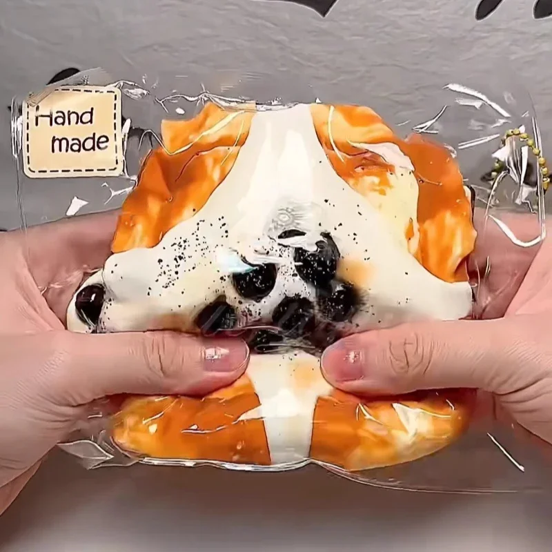 Juguete blando para aliviar el estrés para niños y adultos, tostado cuadrado de perlas de azúcar marrón de la vida Real, regalo para apretar para relajación de la ansiedad suave y cremoso