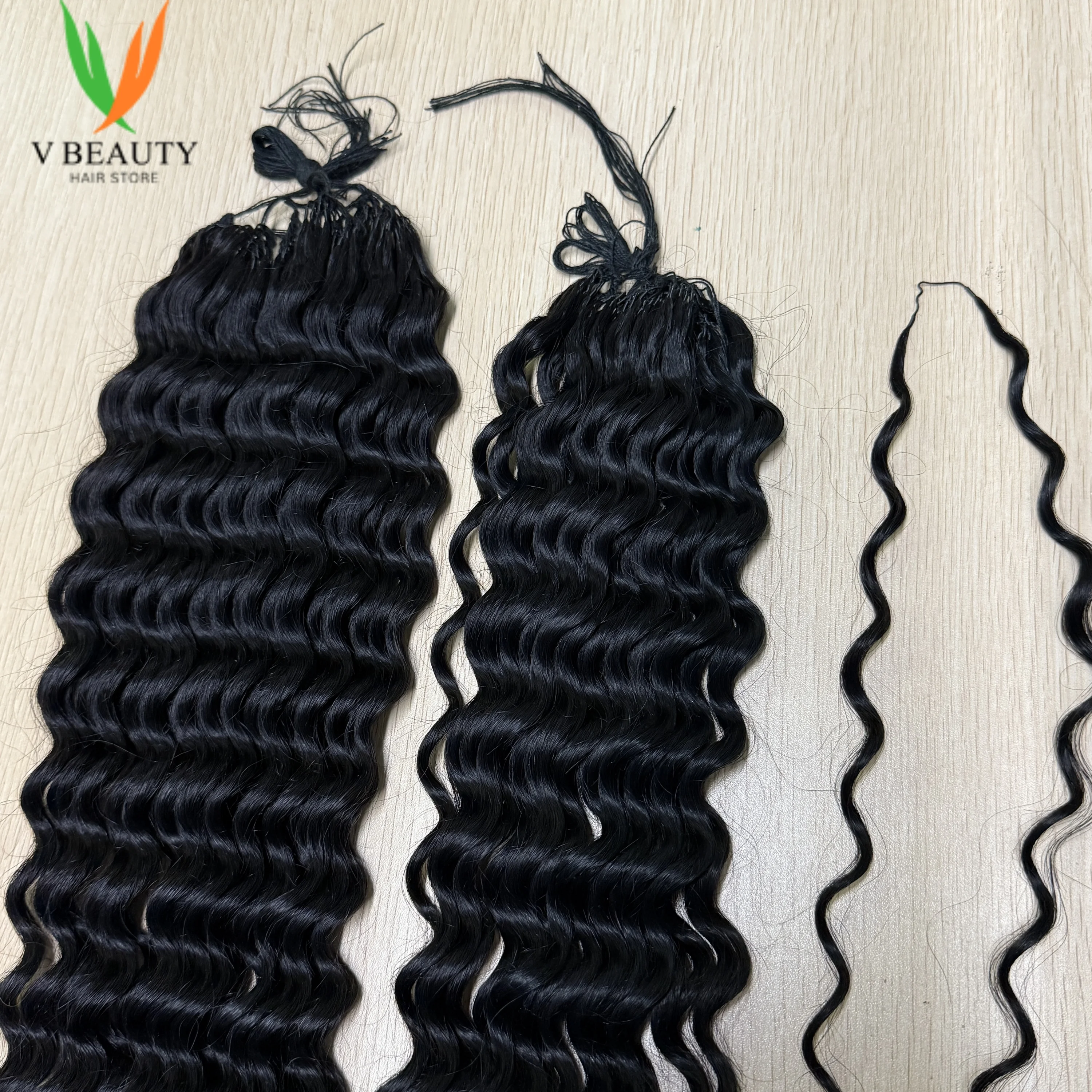 VBeauty Deep Wave Crochet Human Hair 16-24inch 100% Human Hair 100g/pc Pre-Separated Human Hair for Women