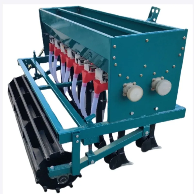 Small four-wheel matching wheat planter, small household seed and fertilizer integrated