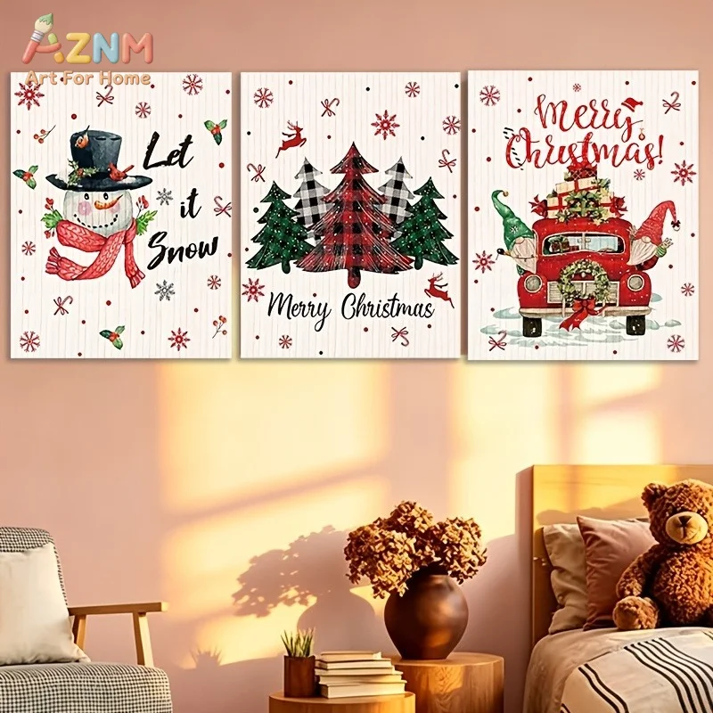 1pc/3pcs Winter Snow Scene Theme - Love Color Matching Poster,Unframed. Suitable for Teen Bedrooms, Living Rooms
