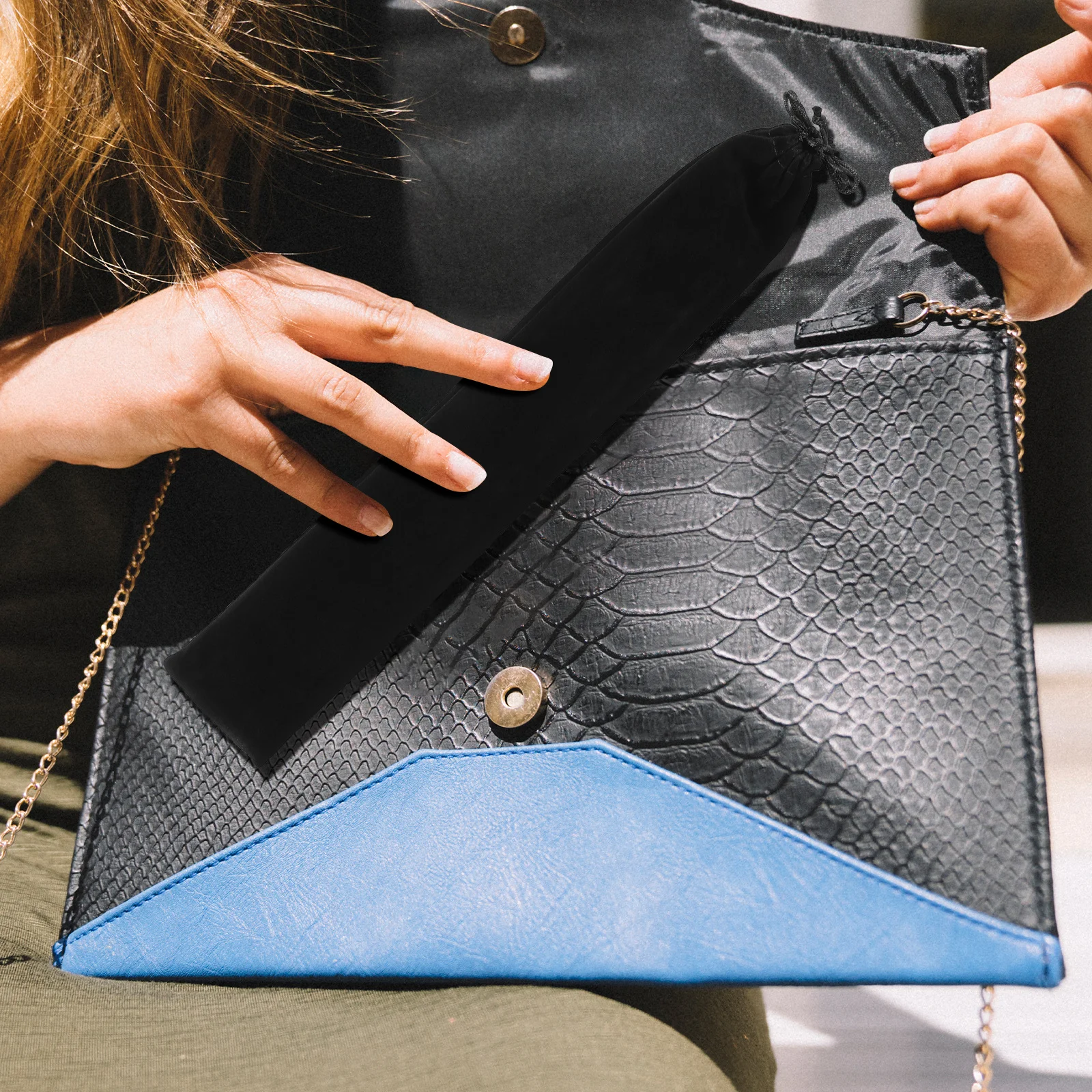 

12Pcs Fan Bags Foldable Drawstring Pouch Soft Protective Sleeve Organizer for Hand Fan Storage Wedding Party Travel