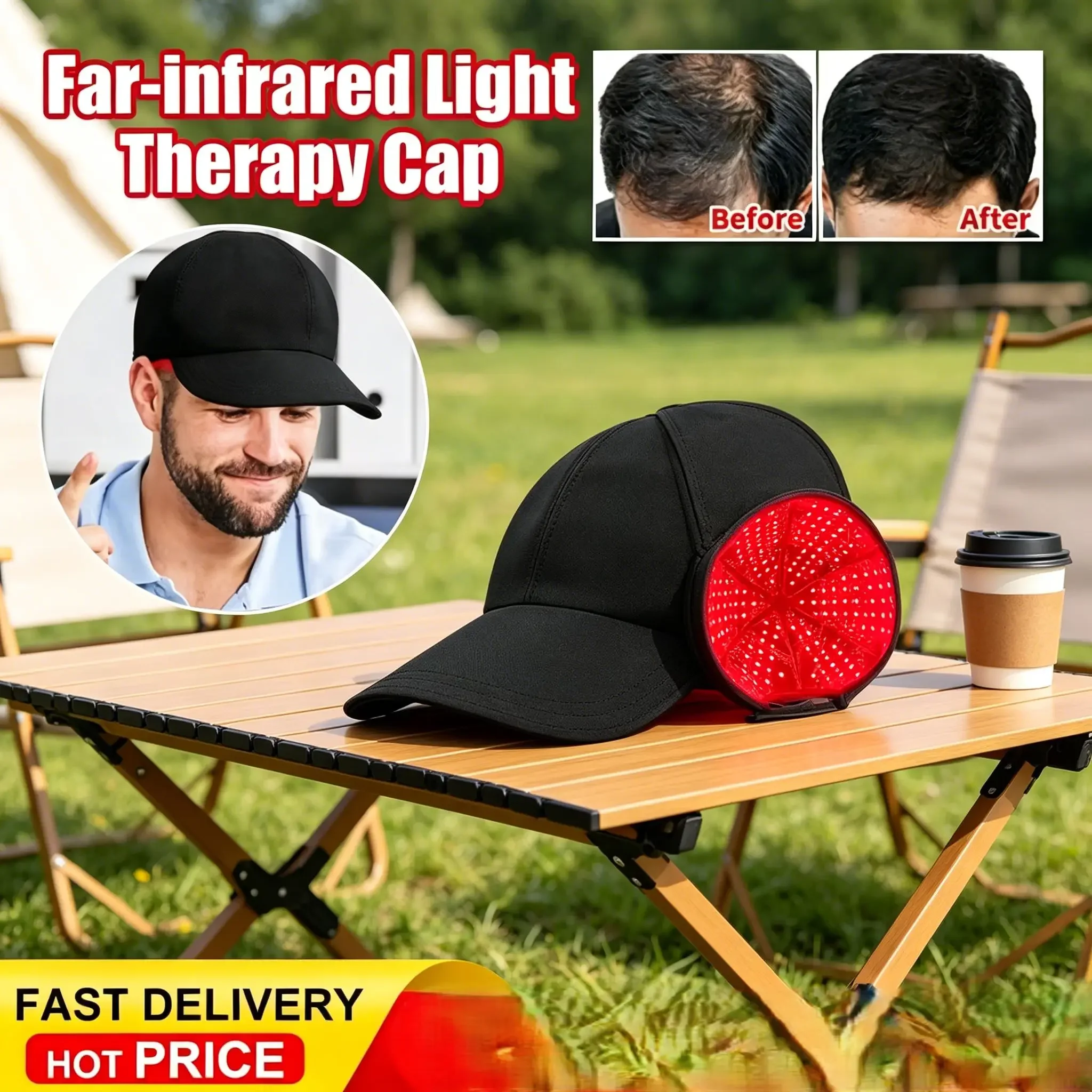 

Near Infrared Red Light Therapy Hair Cap with 180 LEDs, Anti Hair Loss Treatment Helmet for Hair Growth and Scalp Relaxation