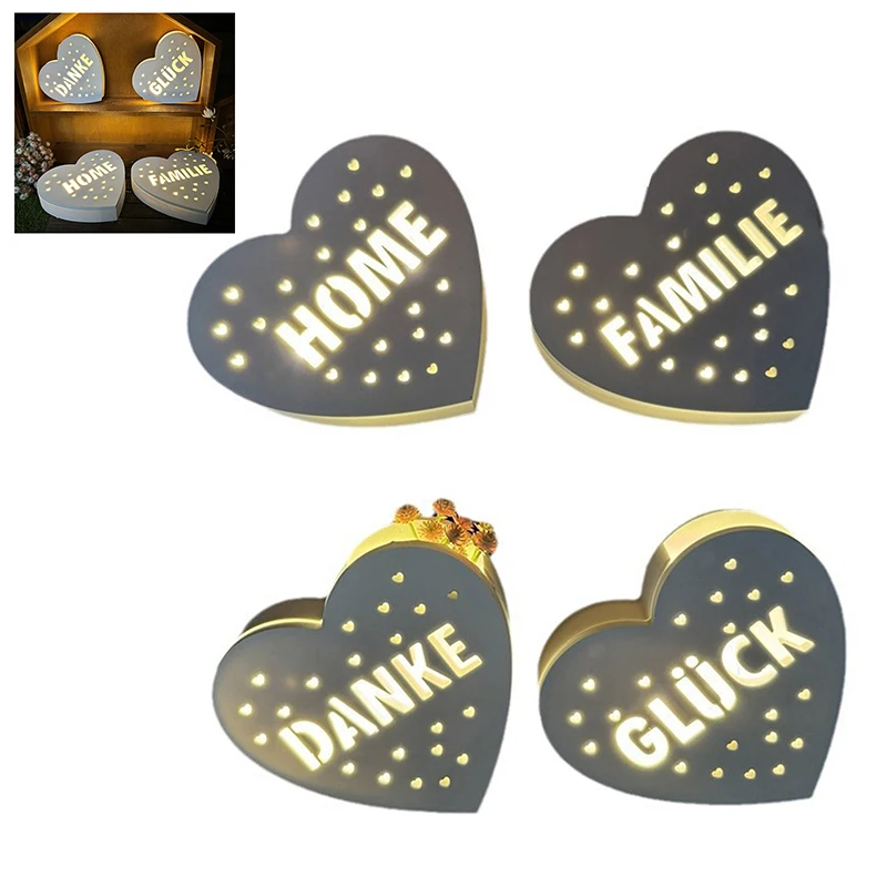 Heart Shaped LED Night Light Silicone Mold Luminous Splicing Heart-shaped Gypsum Mold Drip Glue Mould For Light Chain Ornament