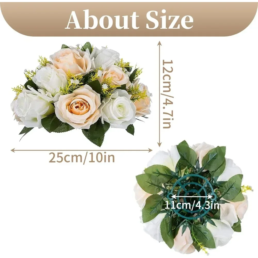 Pack of 10 Fake Flower Home Decor Suit for Wedding/Party Centerpiece Road Lead Flower Rack Decorations Valentine's Day Vase Room