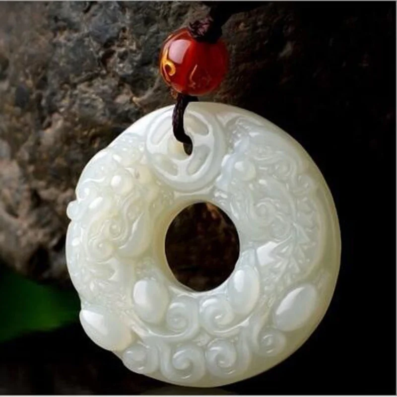 

Guyunzhai Hetian jade Pi Xiu pendant double Pixiu men's and women's necklace safety buckle pendant Jade