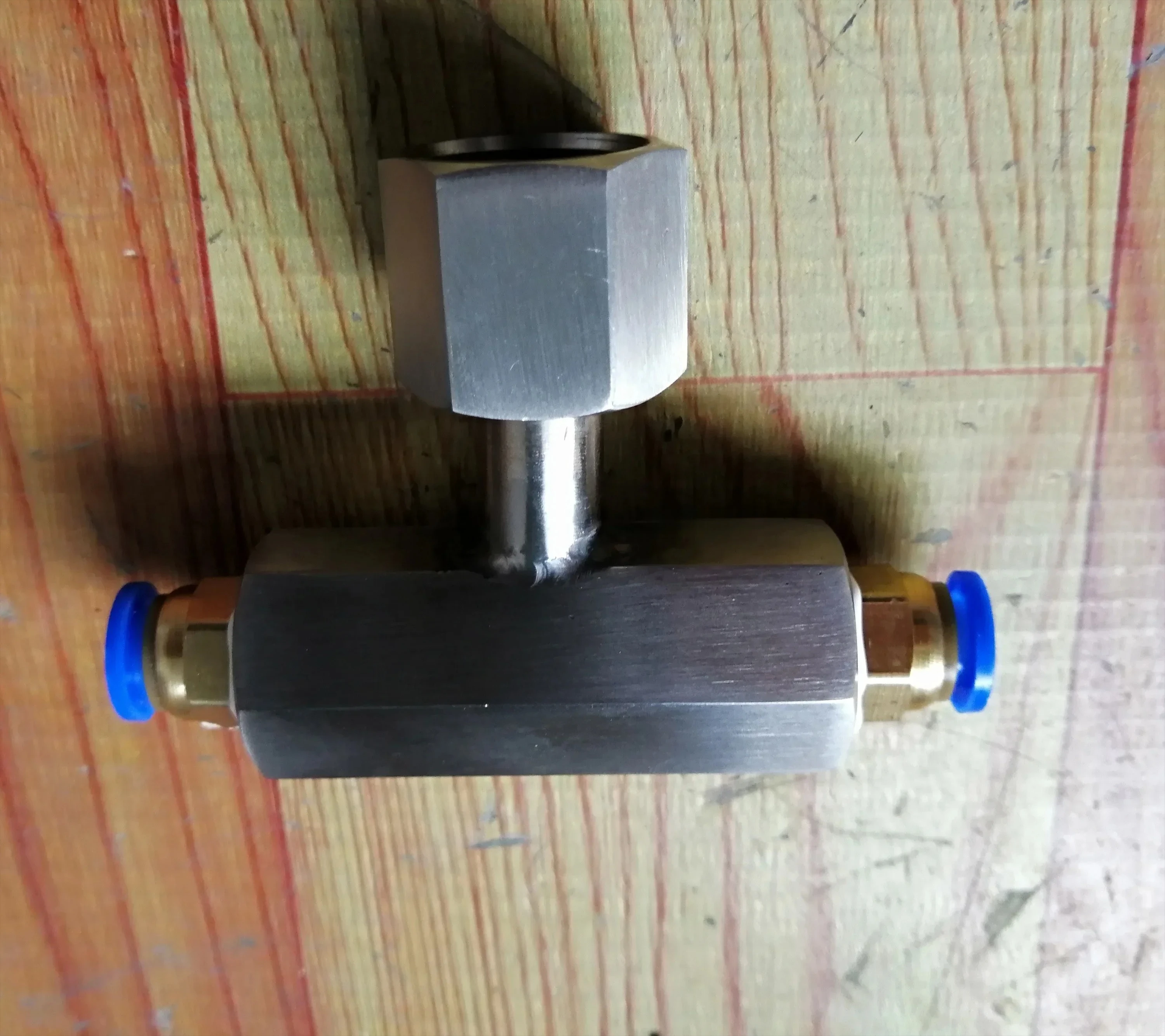 Air source pipe adapter, internal/external thread adapter connector, custom-made tee connector for calibration