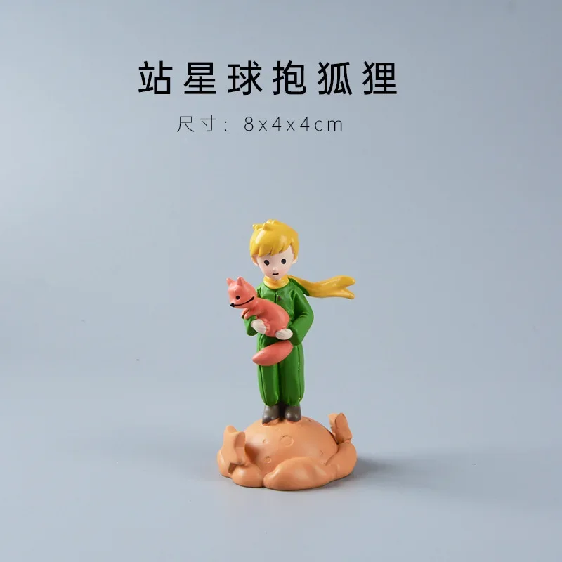 The Little Prince Fox Figurine B612 Glass Rose Valentine\'s Day Gifts Resin Toys Handicraft Student Desktop Decoration Crafts