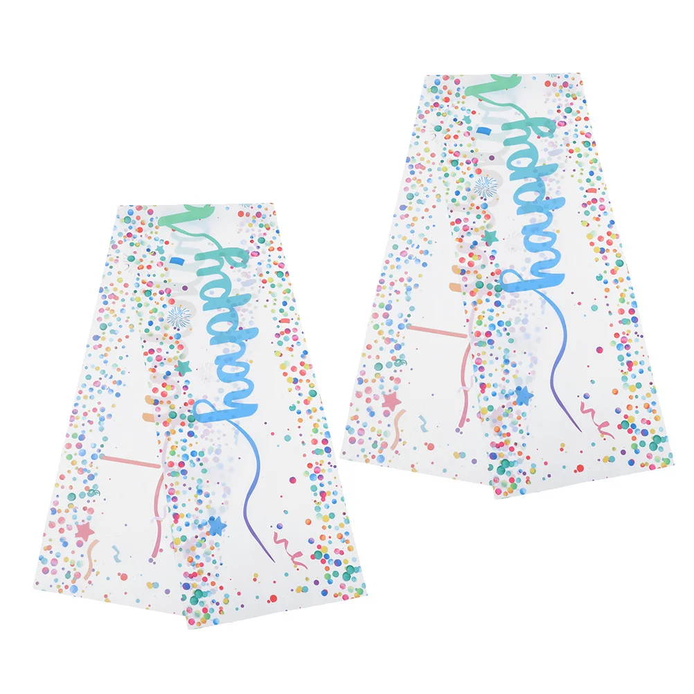 

2Pcs Mermaid Design Graduation Birthday Table Runner Colorful Party Decorations Happy Birthday Tablecloth Table Runner for Party