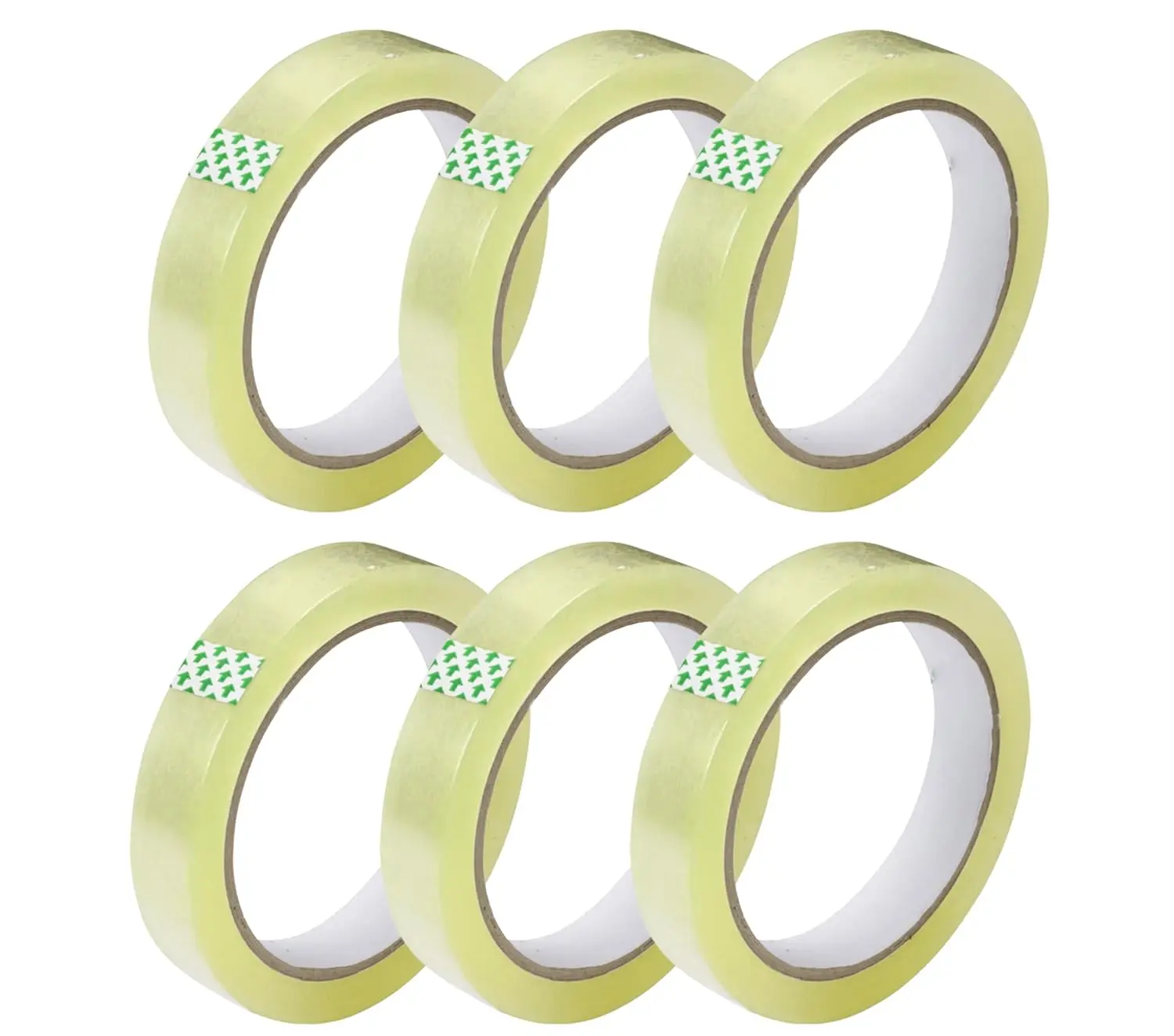 

Clear Tape 1 inch x 217 Feet, Strong Transparent Gift Wrap Tape for Home Office, 6 Rolls, 3" Core
