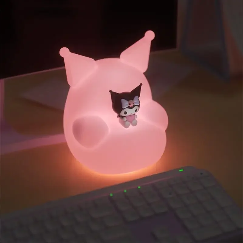 

Miniso Sanrio Kuromi Night Light Cute Cartoon Fashion Eye Protection Silicone Pat Light Room Decoration Bedside Ornament Gifts