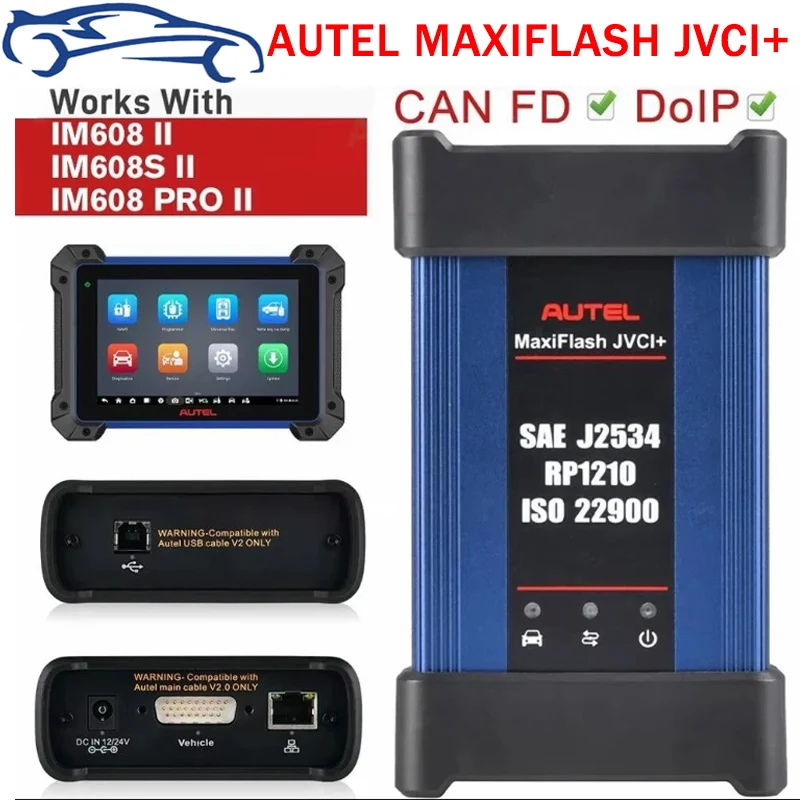 Autel MaxiFlash JVCI+ J2534 RP1210 ISO 22900 ECU Programmer Tool ECU Programming Device works with IM608 II/ IM608Pro II Scanner