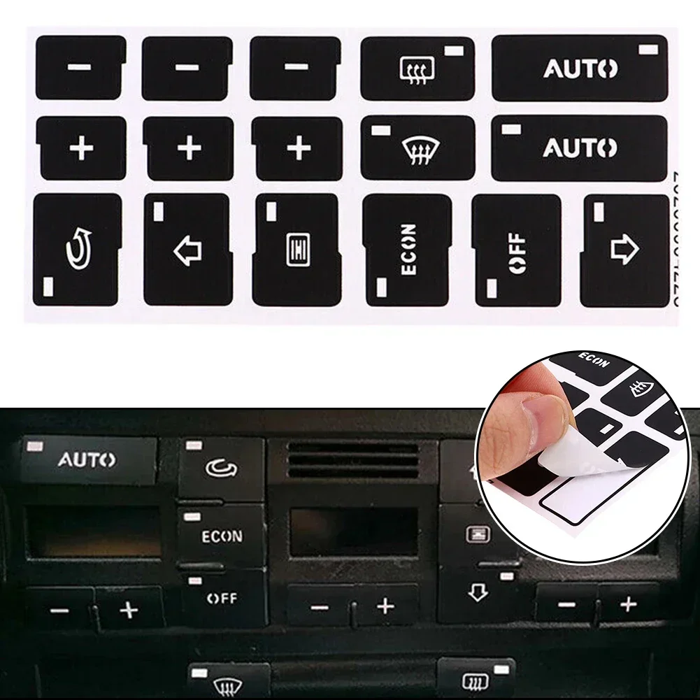 Car Air Condition AC Climate Control Button Repair Stickers Decals 16 Keys For A4 B6 B7 Central Control Button Repair Stickers