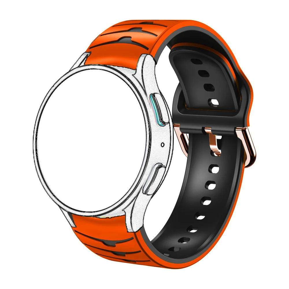 삼성 갤럭시 워치 7/6/5/4 44mm 40mm 5 Pro 45mm용 20mm 실리콘 시계 스트랩, 간격 없는 워치 6 클래식 47 43mm 브레이슬릿