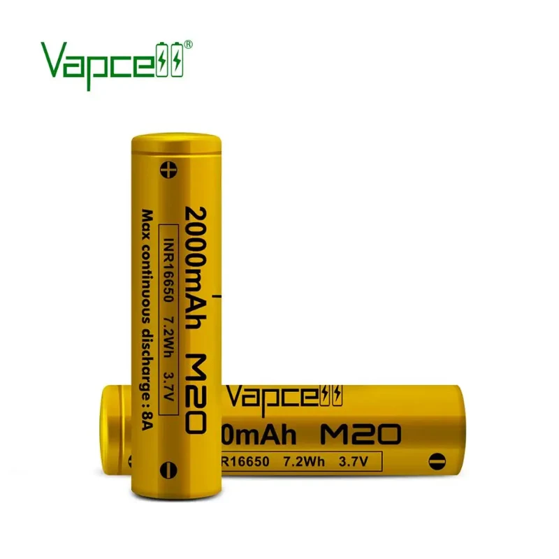 1-20pcs Original New Vapcell 16650 Battery M20 INR16650 2000mah 8A Li-On Lithium rechargeable Batteries Cylindrical Battery