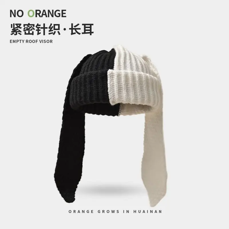 New Autumn and Winter Color Knitted Long Ears Rabbit Ears Hat Woman