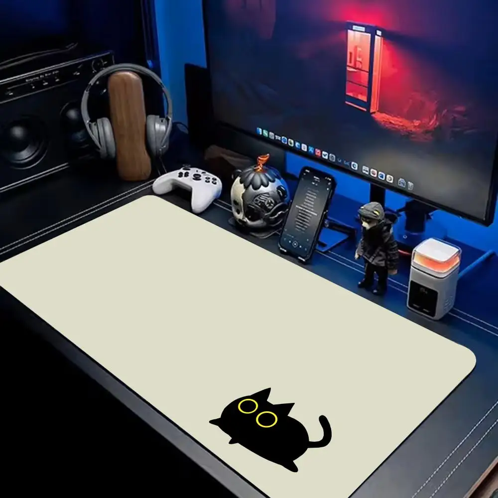 

Cute Black Cat Mouse Pad Extra Large Gaming Mouse Pad, Extended Surface, Non-Slip, Smooth, Comfortable for Desk